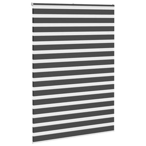 vidaXL Zebra Blind Black 155x200 cm Fabric Width 150.9 cm Polyester