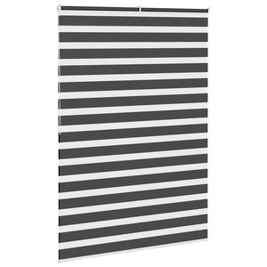 vidaXL Zebra Blind Black 160x200 cm Fabric Width 155.9 cm Polyester