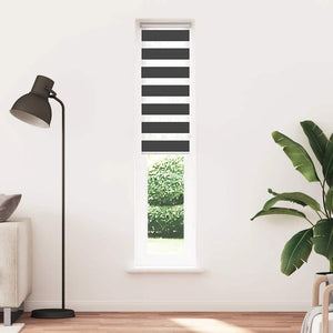 vidaXL Zebra Blind Black 45x230 cm Fabric Width 40.9 cm Polyester