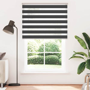 vidaXL Zebra Blind Black 140x230 cm Fabric Width 135.9 cm Polyester