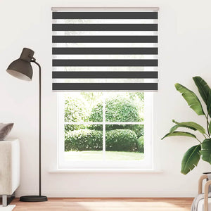 vidaXL Zebra Blind Black 145x230 cm Fabric Width 140.9 cm Polyester