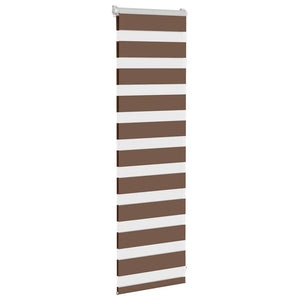 vidaXL Zebra Blind Brown 45x100 cm Fabric Width 40.9 cm Polyester