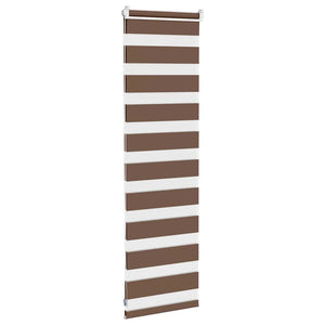 vidaXL Zebra Blind Brown 45x100 cm Fabric Width 40.9 cm Polyester