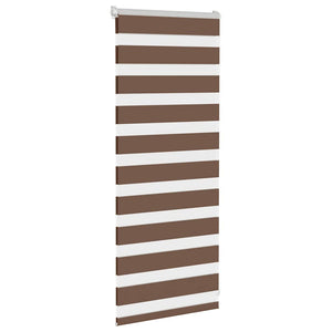 vidaXL Zebra Blind Brown 55x100 cm Fabric Width 50.9 cm Polyester