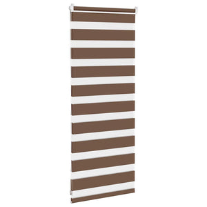 vidaXL Zebra Blind Brown 65x100 cm Fabric Width 60.9 cm Polyester