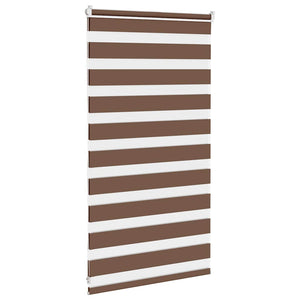 vidaXL Zebra Blind Brown 80x100 cm Fabric Width 75.9 cm Polyester