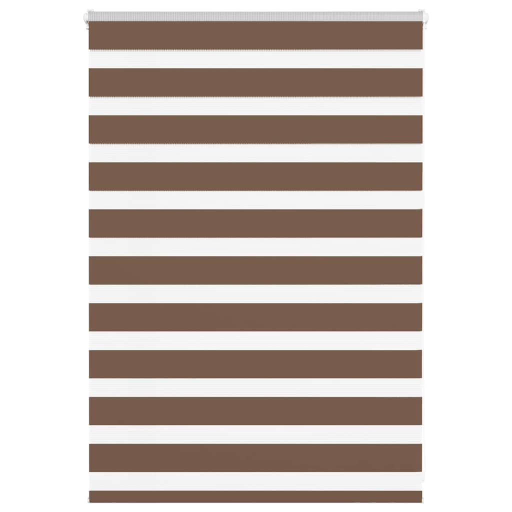 vidaXL Zebra Blind Brown 95x100 cm Fabric Width 90.9 cm Polyester