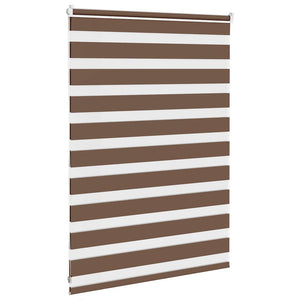 vidaXL Zebra Blind Brown 95x100 cm Fabric Width 90.9 cm Polyester