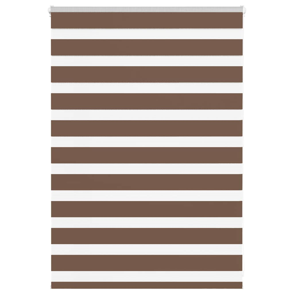 vidaXL Zebra Blind Brown 100x100 cm Fabric Width 95.9 cm Polyester