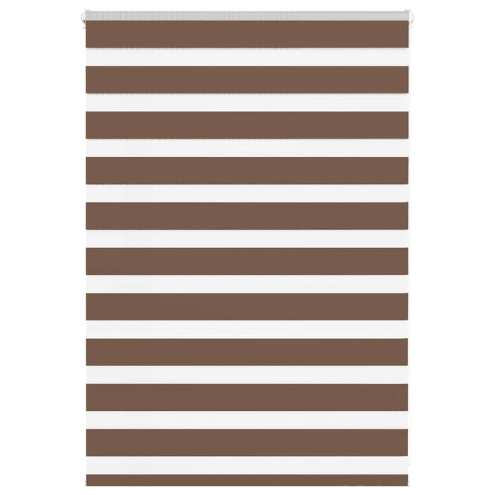 vidaXL Zebra Blind Brown 100x100 cm Fabric Width 95.9 cm Polyester