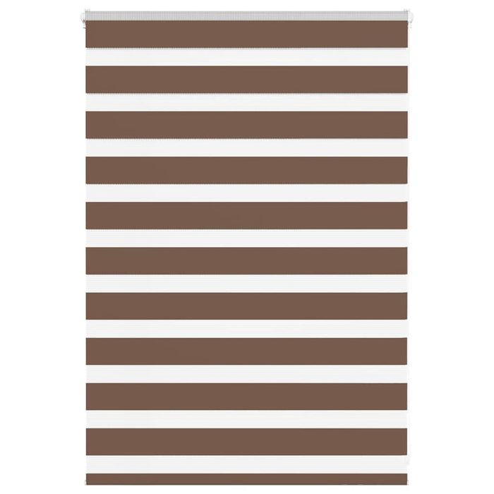 vidaXL Zebra Blind Brown 105x100 cm Fabric Width 100.9 cm Polyester