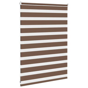 vidaXL Zebra Blind Brown 105x100 cm Fabric Width 100.9 cm Polyester