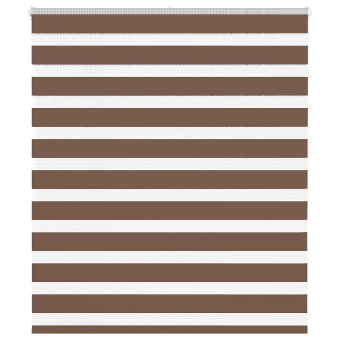 vidaXL Zebra Blind Brown 120x100 cm Fabric Width 115.9 cm Polyester