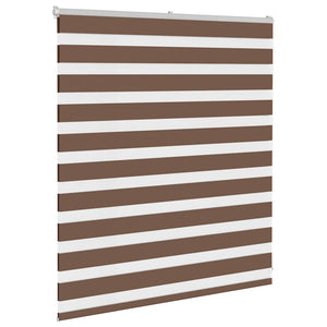 vidaXL Zebra Blind Brown 120x100 cm Fabric Width 115.9 cm Polyester