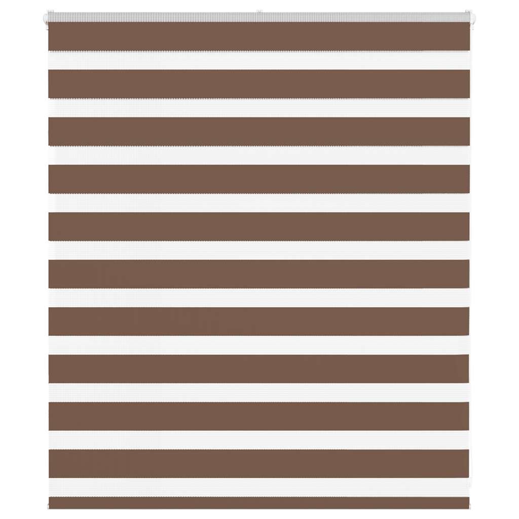 vidaXL Zebra Blind Brown 125x100 cm Fabric Width 120.9 cm Polyester