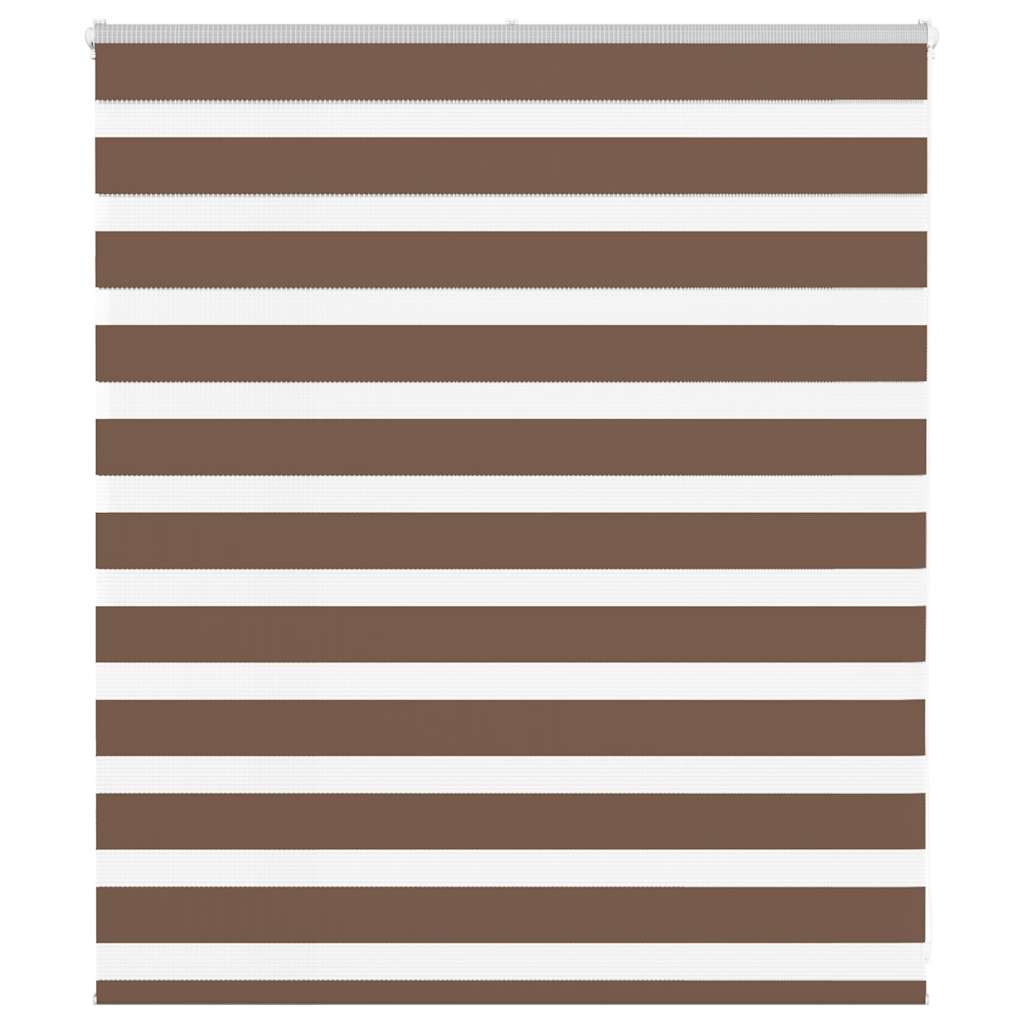 vidaXL Zebra Blind Brown 135x100 cm Fabric Width 130.9 cm Polyester