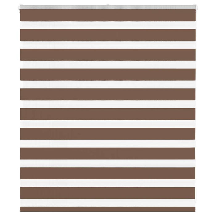 vidaXL Zebra Blind Brown 135x100 cm Fabric Width 130.9 cm Polyester