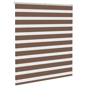 vidaXL Zebra Blind Brown 135x100 cm Fabric Width 130.9 cm Polyester