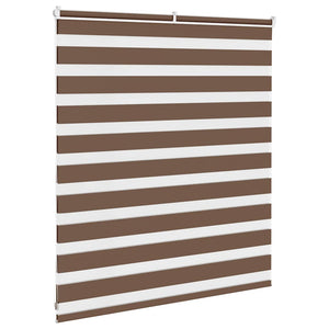 vidaXL Zebra Blind Brown 135x100 cm Fabric Width 130.9 cm Polyester