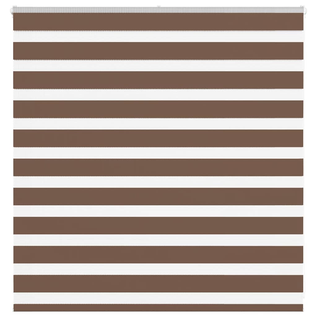 vidaXL Zebra Blind Brown 140x100 cm Fabric Width 135.9 cm Polyester