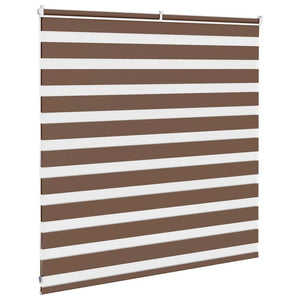 vidaXL Zebra Blind Brown 140x100 cm Fabric Width 135.9 cm Polyester