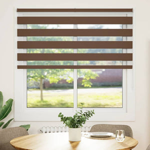 vidaXL Zebra Blind Brown 145x100 cm Fabric Width 140.9 cm Polyester