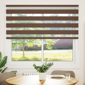 vidaXL Zebra Blind Brown 160x100 cm Fabric Width 155.9 cm Polyester