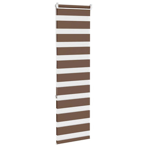 vidaXL Zebra Blind Brown 45x150 cm Fabric Width 40.9 cm Polyester