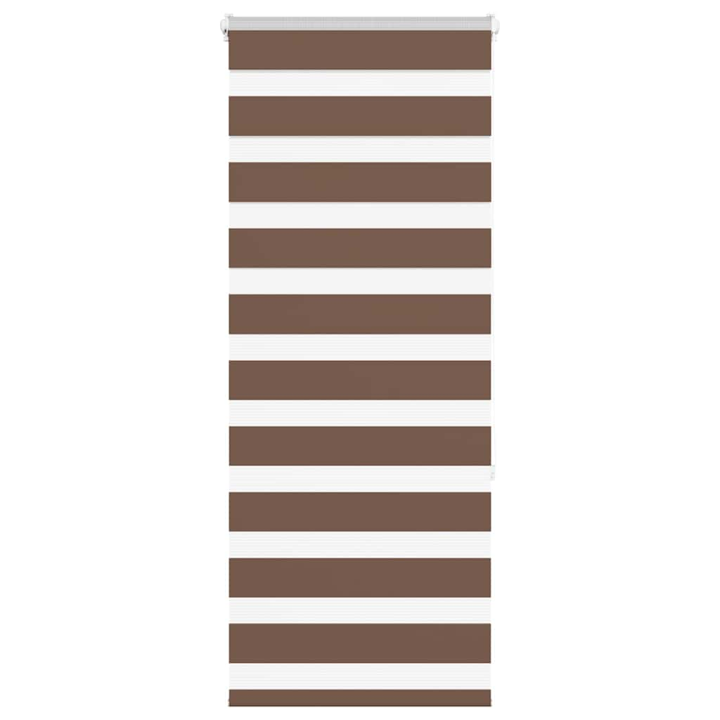 vidaXL Zebra Blind Brown 55x150 cm Fabric Width 50.9 cm Polyester