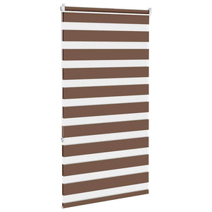 vidaXL Zebra Blind Brown 80x150 cm Fabric Width 75.9 cm Polyester