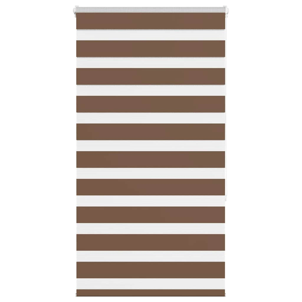 vidaXL Zebra Blind Brown 85x150 cm Fabric Width 80.9 cm Polyester