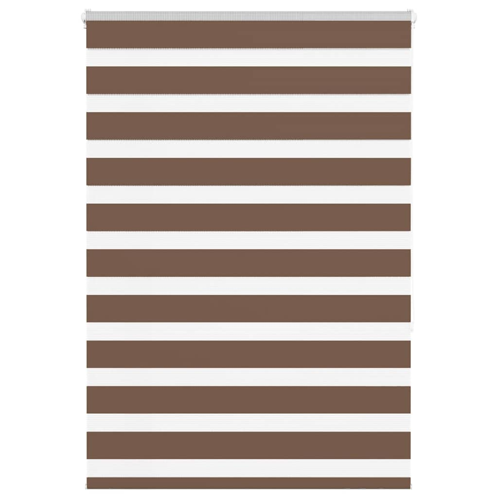 vidaXL Zebra Blind Brown 100x150 cm Fabric Width 95.9 cm Polyester