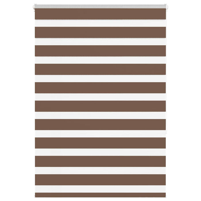 vidaXL Zebra Blind Brown 105x150 cm Fabric Width 100.9 cm Polyester