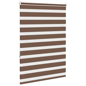 vidaXL Zebra Blind Brown 110x150 cm Fabric Width 105.9 cm Polyester