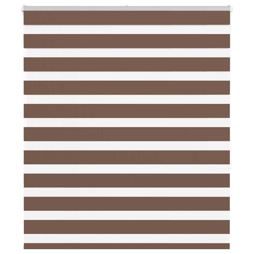 vidaXL Zebra Blind Brown 120x150 cm Fabric Width 115.9 cm Polyester