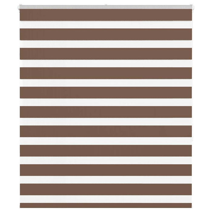 vidaXL Zebra Blind Brown 120x150 cm Fabric Width 115.9 cm Polyester