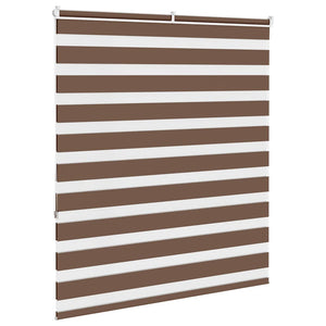 vidaXL Zebra Blind Brown 120x150 cm Fabric Width 115.9 cm Polyester