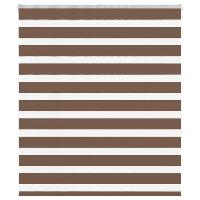 vidaXL Zebra Blind Brown 125x150 cm Fabric Width 120.9 cm Polyester