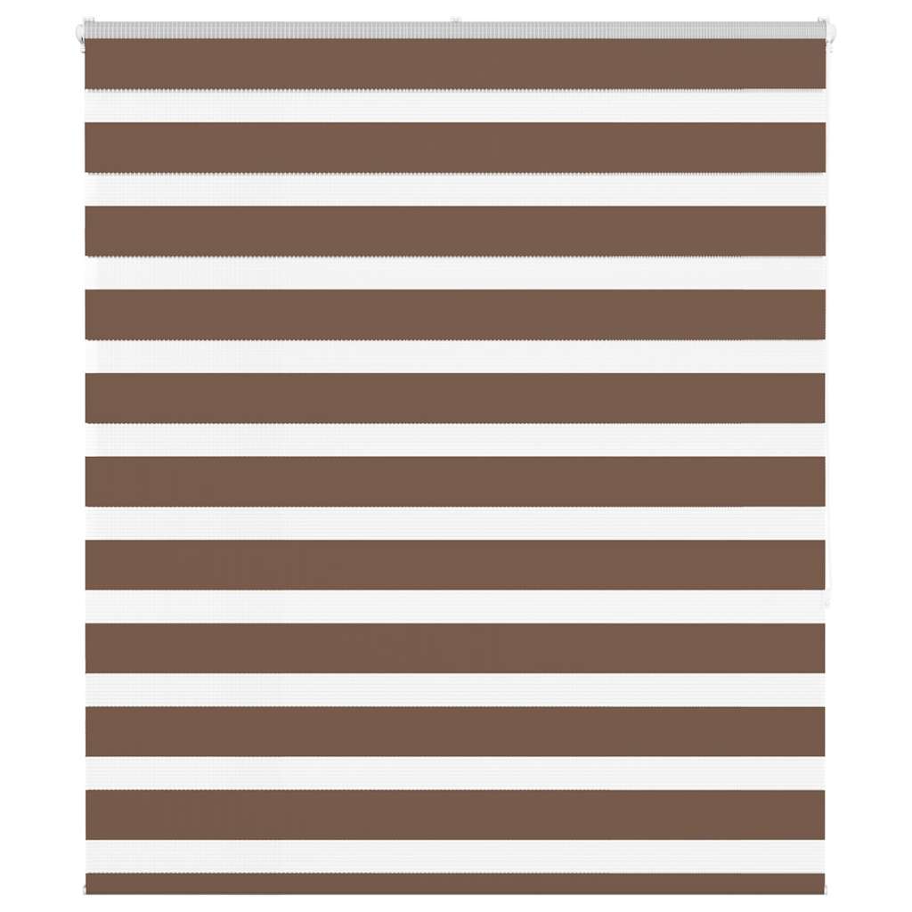 vidaXL Zebra Blind Brown 130x150 cm Fabric Width 125.9 cm Polyester