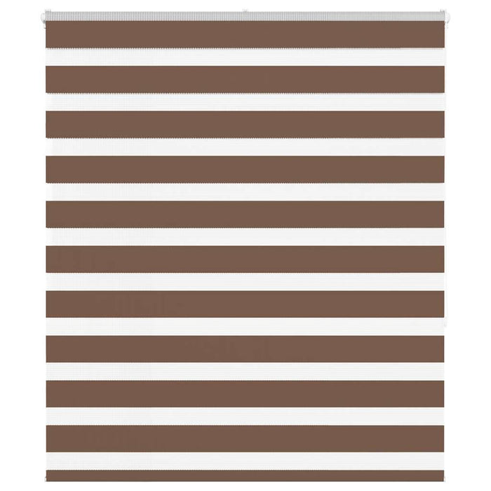 vidaXL Zebra Blind Brown 130x150 cm Fabric Width 125.9 cm Polyester