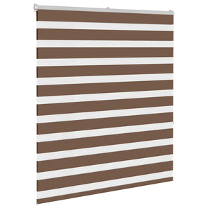 vidaXL Zebra Blind Brown 130x150 cm Fabric Width 125.9 cm Polyester