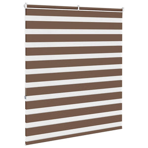 vidaXL Zebra Blind Brown 130x150 cm Fabric Width 125.9 cm Polyester