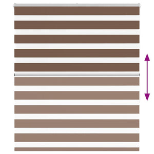 vidaXL Zebra Blind Brown 135x150 cm Fabric Width 130.9 cm Polyester