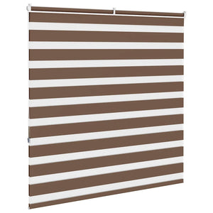 vidaXL Zebra Blind Brown 140x150 cm Fabric Width 135.9 cm Polyester