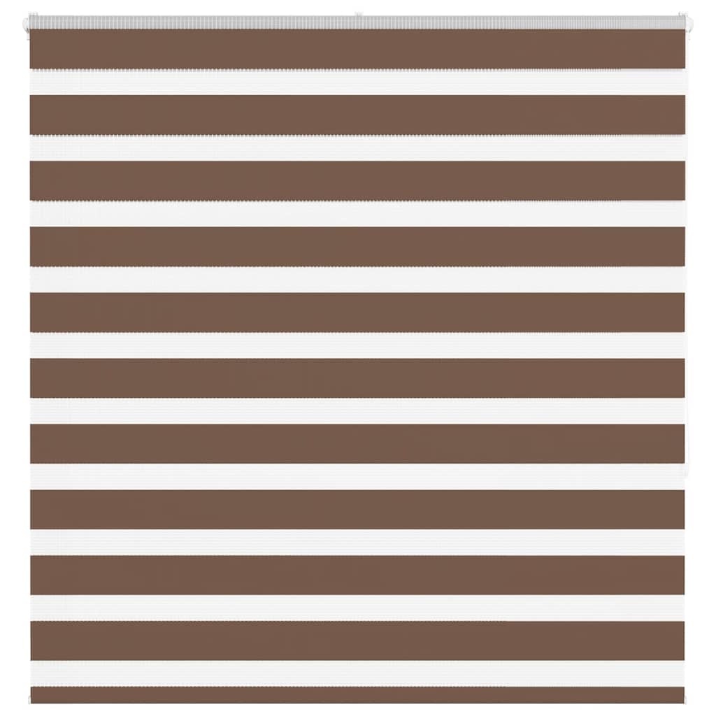 vidaXL Zebra Blind Brown 145x150 cm Fabric Width 140.9 cm Polyester