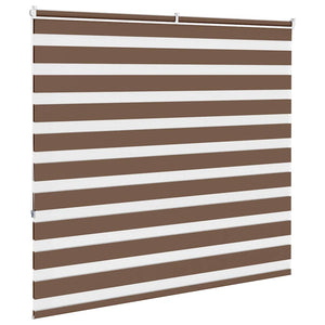 vidaXL Zebra Blind Brown 155x150 cm Fabric Width 150.9 cm Polyester