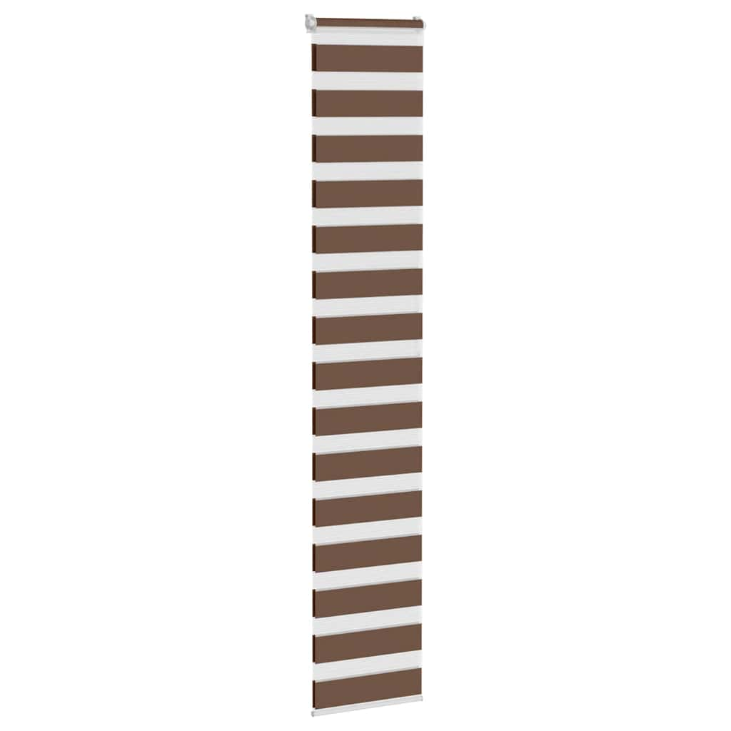 vidaXL Zebra Blind Brown 40x200 cm Fabric Width 35.9 cm Polyester