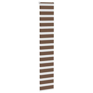 vidaXL Zebra Blind Brown 45x200 cm Fabric Width 40.9 cm Polyester