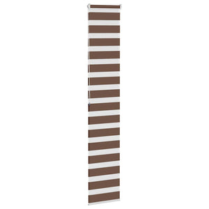 vidaXL Zebra Blind Brown 50x200 cm Fabric Width 45.9 cm Polyester