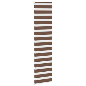 vidaXL Zebra Blind Brown 55x200 cm Fabric Width 50.9 cm Polyester